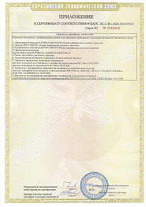 Приложение к сертификату соответствия ЕАЭС